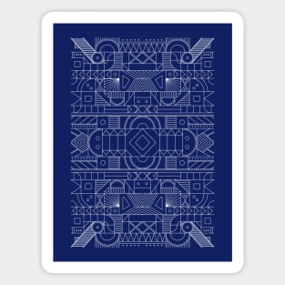 Blue linear geometric pattern Magnet